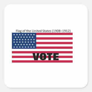 Pegatina Cuadrada Serie de Gorras de Bandera Patriótica