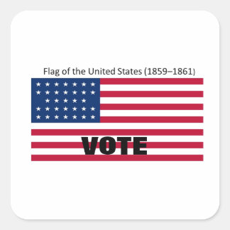 Pegatina Cuadrada Serie de Gorras de Bandera Patriótica