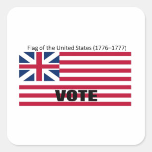 Pegatina Cuadrada Serie de Gorras de Bandera Patriótica