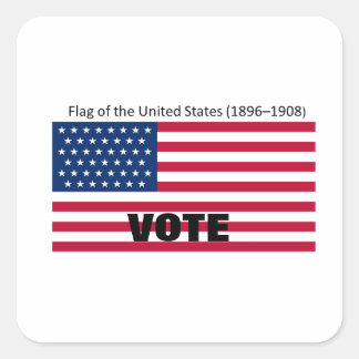 Pegatina Cuadrada Serie de Gorras de Bandera Patriótica