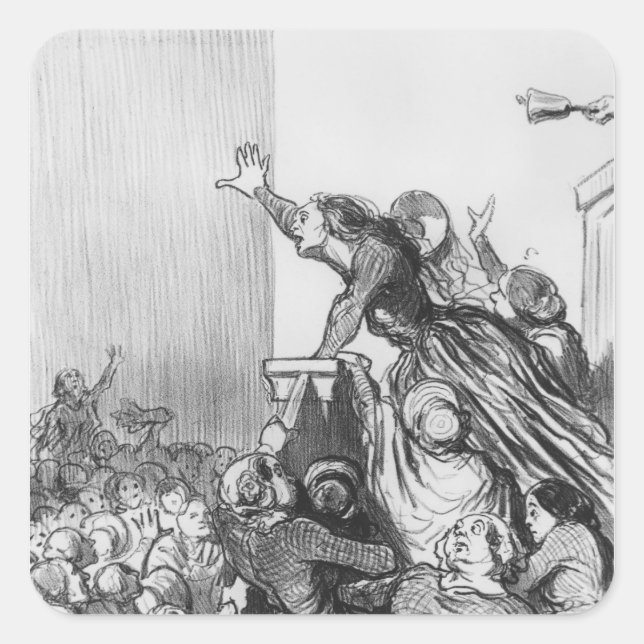 Pegatina Cuadrada Serie 'Les Divorceuses' (Anverso)