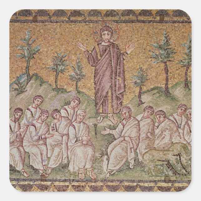 Pegatina Cuadrada Sermón en el Monte (Anverso)
