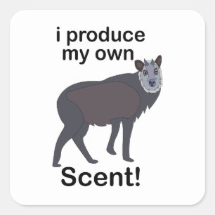 Pegatina Cuadrada Serows Animal Yo Produzco Mi Propio Aroma Cita Div