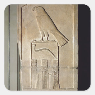 Pegatina Cuadrada Serpent king stela, c.3000 BC (caliza) (también se