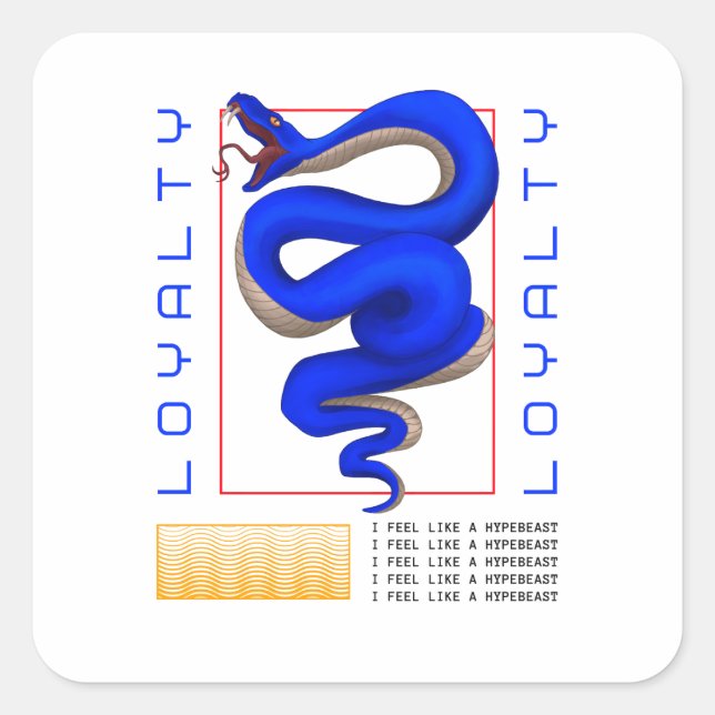 Pegatina Cuadrada Serpent Symbol Art | Underground Bold Design (Anverso)