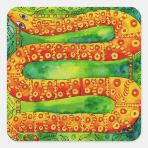Pegatina Cuadrada Serpiente con estampado