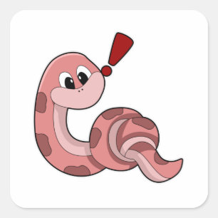 Pegatina Cuadrada Serpiente con manchas rojas