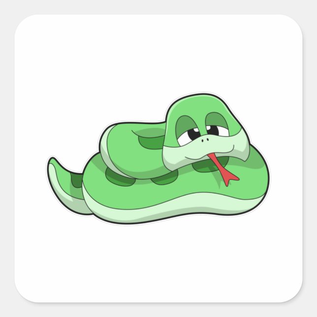 Pegatina Cuadrada Serpiente con manchas verdes (Anverso)