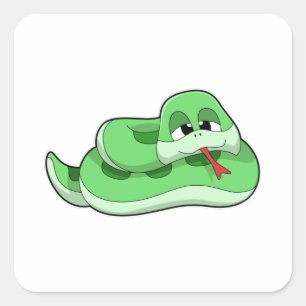 Pegatina Cuadrada Serpiente con manchas verdes
