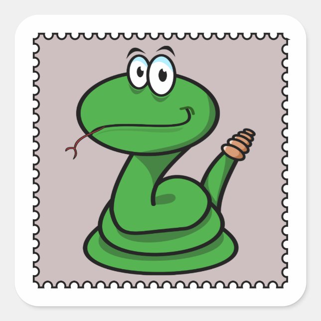 Pegatina Cuadrada Serpiente de cascabel (Anverso)