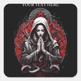 Pegatina Cuadrada Serpiente sacerdotisa de la sombra