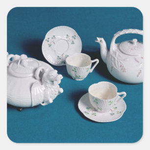 Pegatina Cuadrada Servicio de té Belleek