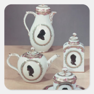 Pegatina Cuadrada Servicio de té de Meissen