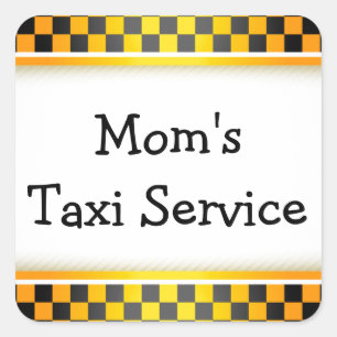 Pegatina Cuadrada Servicio del taxi de la mamá