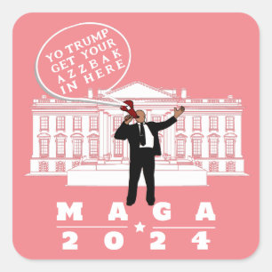 PEGATINA CUADRADA SERVICIO SECRETO DE YO TRUMP