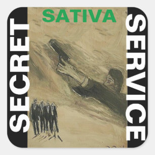 PEGATINA CUADRADA SERVICIO SECRETO SATIVA