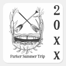 Pegatina Cuadrada Servilletas personalizadas para viaje familiar en 