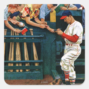 Pegatina Cuadrada Sesión de Autografo