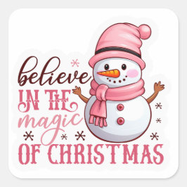 Pegatina Cuadrada “Set de Stickers de Alegría Navideña – Santa, Muñe
