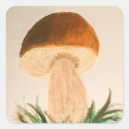Pegatina Cuadrada seta porcini