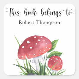 Pegatina Cuadrada Setas acuáticas - este libro pertenece a