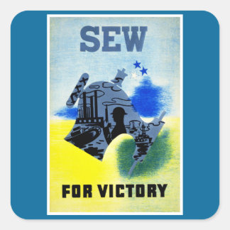 Pegatina Cuadrada Sew for Victory