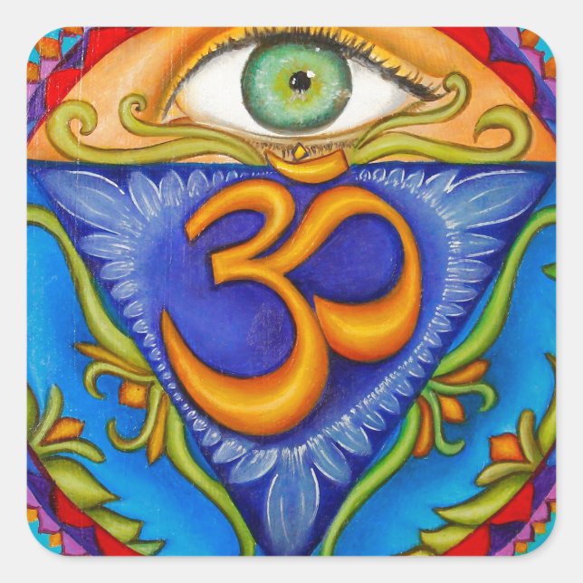 Pegatina Cuadrada Sexta chakra, tercer ojo (Anverso)