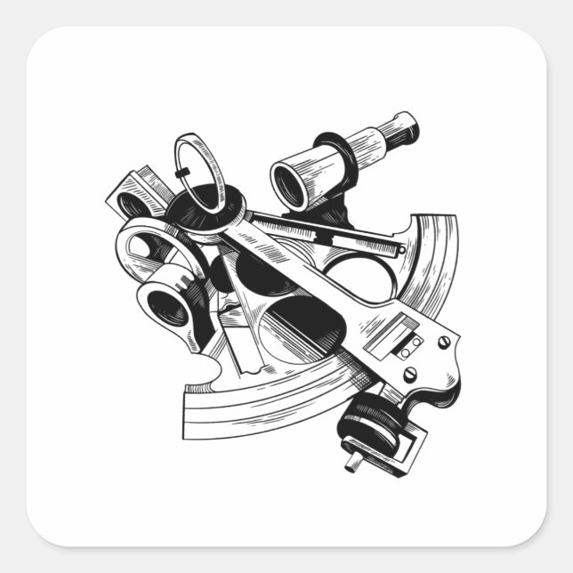 PEGATINA CUADRADA SEXTANTE (Anverso)