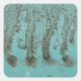 Pegatina Cuadrada Shabby Chic Industrial verde azulado