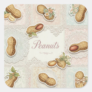Pegatina Cuadrada Shabby Chic. Maní, de Natasha Us