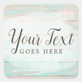 Pegatina Cuadrada Shabby Cottage Moda Turquoise Rusppy Madera