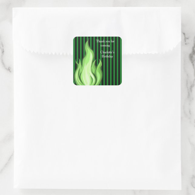 Pegatina Cuadrada Shadow Ball Dark Fantasy Party | green Paper Cup (Bolso)