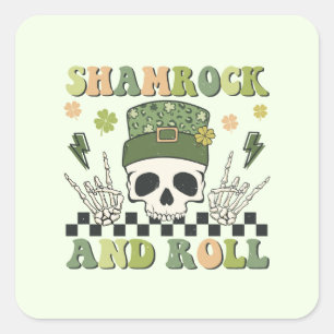 Pegatina Cuadrada Shamrock and Roll