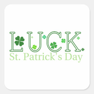 Pegatina Cuadrada Shamrock irlandés