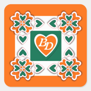 Pegatina Cuadrada Shamrock irlandés