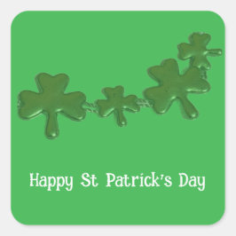 Pegatina Cuadrada Shamrock St Patrick's Day Stickers