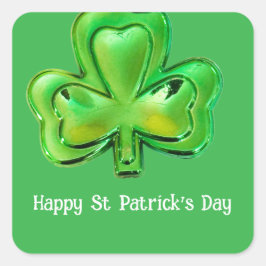 Pegatina Cuadrada Shamrock St Patrick's Day Stickers