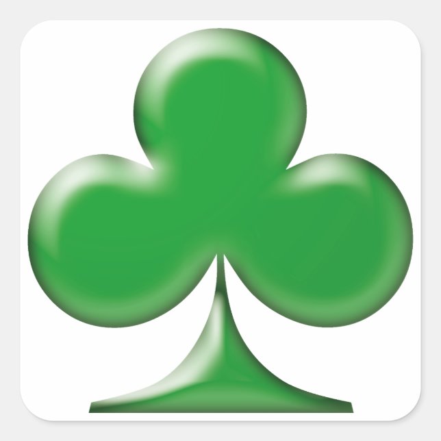 Pegatina Cuadrada Shamrock verde irlandés del Día de San Patricio (Anverso)