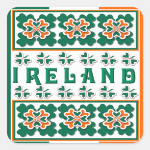 Pegatina Cuadrada Shamrock y más