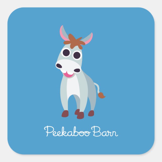 Pegatina Cuadrada Shane el burro (Anverso)