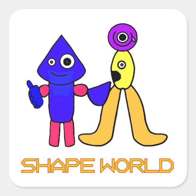 Pegatina Cuadrada Shape World (Anverso)