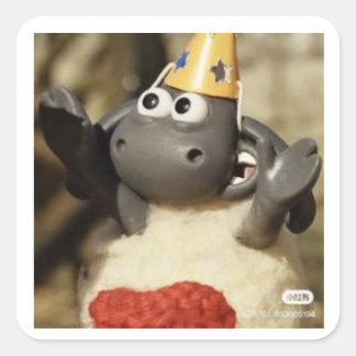 Pegatina Cuadrada Shaun