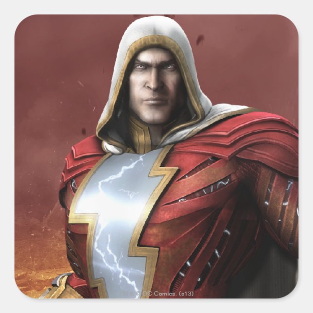 Pegatina Cuadrada Shazam (Anverso)