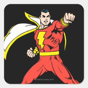 Pegatina Cuadrada Shazam está listo para luchar