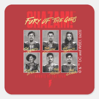 Pegatina Cuadrada ¡SHAZAM! Furia de los dioses | SHAZAMily Yearbook