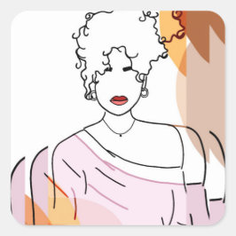 Pegatina Cuadrada she -sobreposição