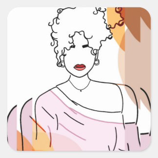 Pegatina Cuadrada she -sobreposição