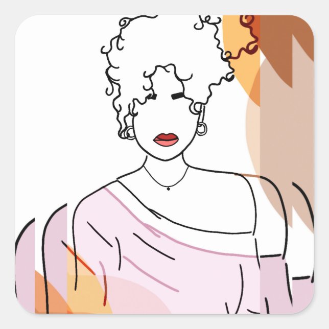 Pegatina Cuadrada she -sobreposição (Anverso)