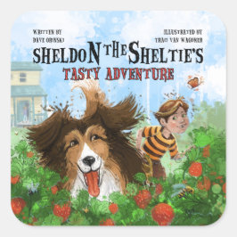 Pegatina Cuadrada Sheldon the Sheltie