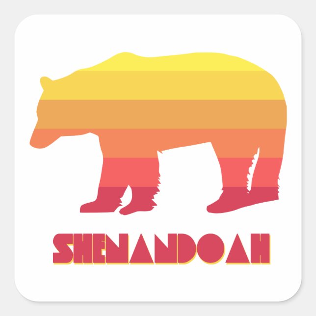 Pegatina Cuadrada Shenandoah Bear (Anverso)